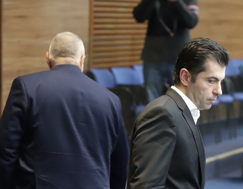 Бойко Борисов и Кирил Петков в парламента