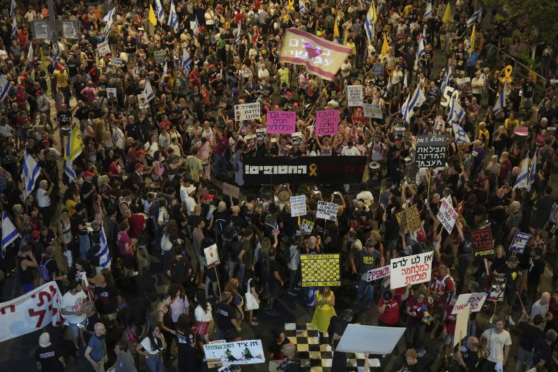 Протестът в Тел Авив в събота, 28 юни 2025 г.