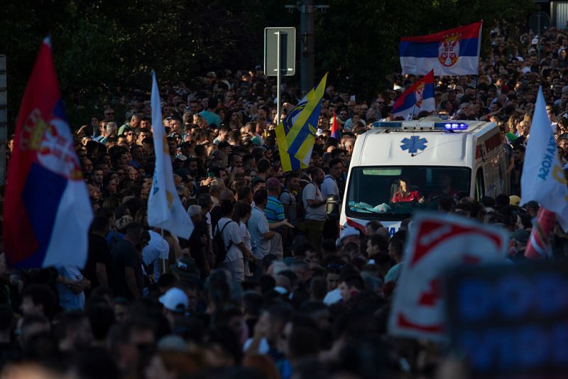 Протести в Белград.