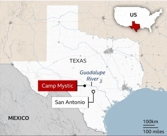 Карта на района в наводненията