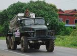 Камбоджанска военна машина в гранична провинция. Снимка: АП/Heng Sinith.