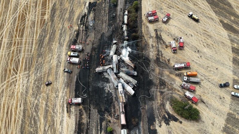 Дерайлиралият товарен влак в Хасковско