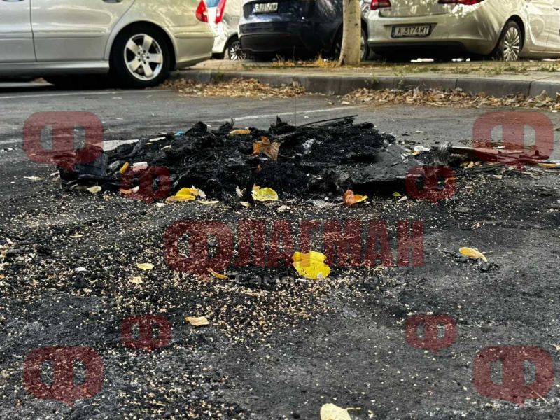 Изгорелите коли вече са премахнати, но на мястото още личат следите от палежа