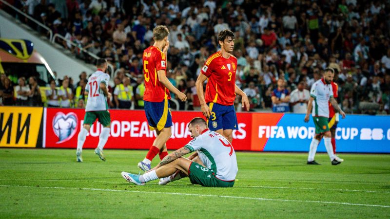 България не успя да окаже съпротива и загуби с 0:3 домакинството си на европейския шампион Испания на старта на квалификациите за Мондиал 2026.