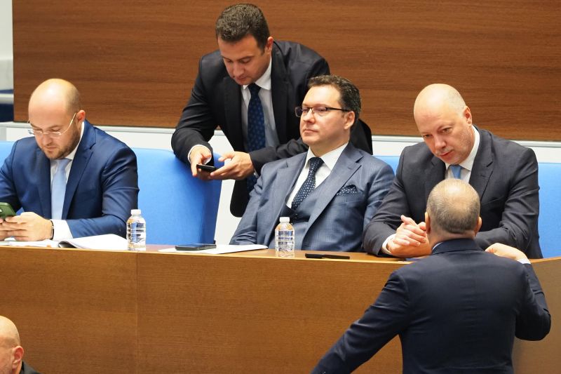 Днес, 17 септември, се провежда редовно заседание на Народното събрание на Република България. На снимката: Георги Георгиев, Жечо Станков, Даниел Митов, Росен Желязков
