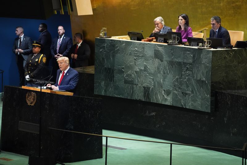 Тръмп пред ООН. Снимка: АП/Evan Vucci.