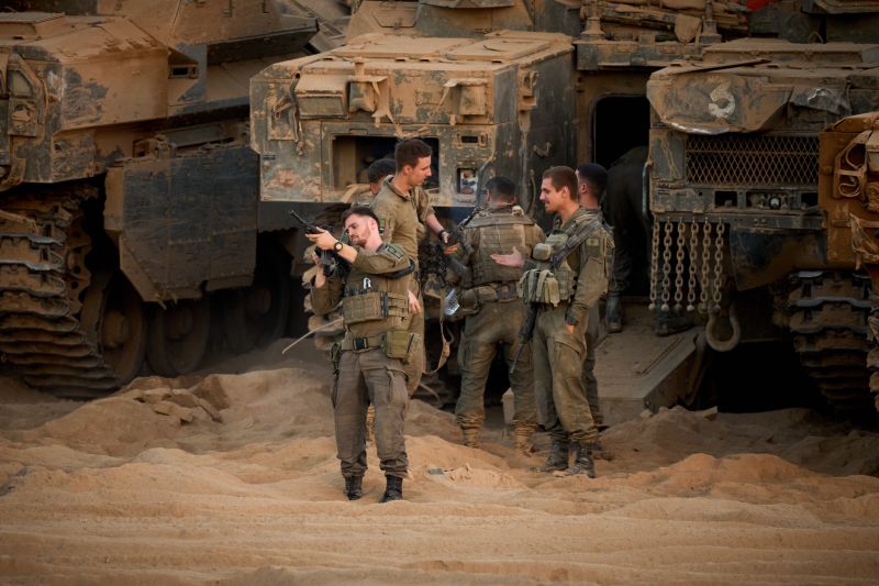 Израелски войници на границата на Израел с Газа, 10 октомври 2025 г.