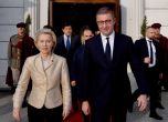 Председателката на Европейската комисия Урсула фон дер Лайен по време на срещата си с македонския премиер Християн Мицкоски