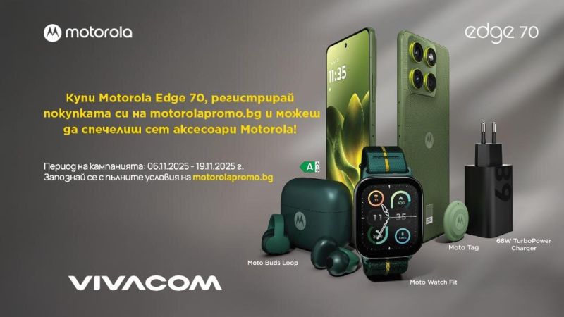 Vivacom стартира продажбите на най-новия модел в премиум серията на Motorola – Edge 70