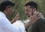 Риши Сунак и украинският президент Володимир Зеленски разговарят по време на среща на лидерите от Г-7 в Италия, 13 юни 2024 година. Снимка: Christopher Furlong/Pool via AP