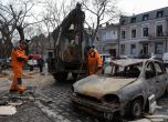 Разрушения пред жилищна сграда в Одеса