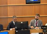 Евродепутатът Андрей Новаков от ГЕРБ/ЕНП по време на брифинг пред български журналисти в Брюксел.