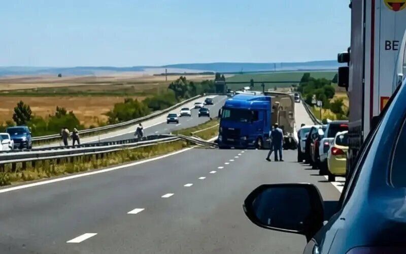 Кадър от тежката катастрофа на Тракия, където загинаха и двете деца от 