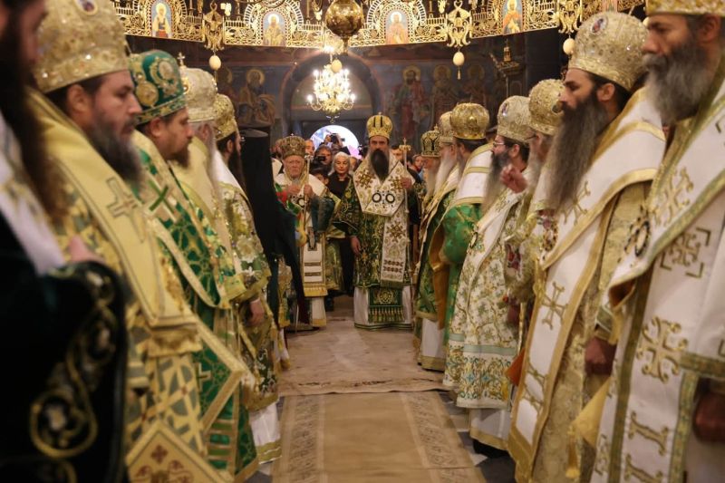 двамата патриарси в Рилския манастир