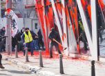 Напрежение и пострадали на протеста на ''Възраждане'', опитали се да подпалят вратата на Дома на Европа (снимки) slid