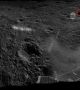 Едно от панорамните изображения на повърхността на обратната страна на Луната, получени от Юйту-2. Червеният кръг маркира полето на видимост на инструментите VINS.  Снимка: CLEP/CNSA